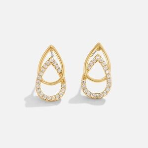 Gold Teardrop Crystal Earrings